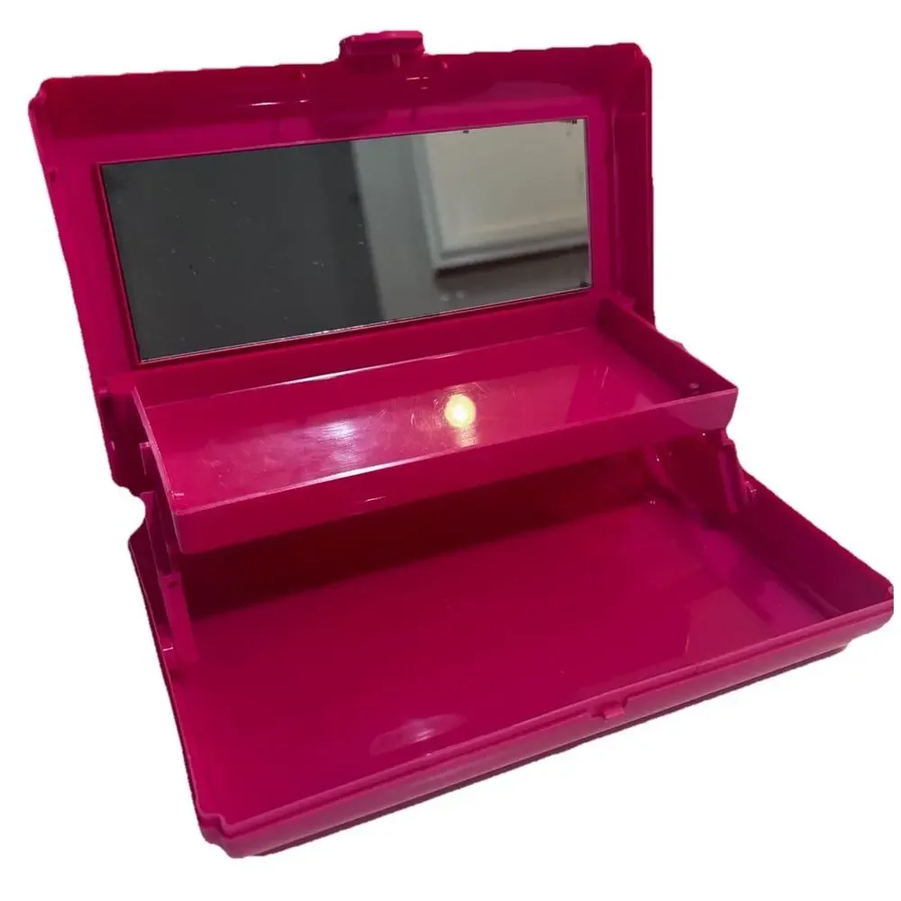 Caboodles Take It Touch Up Tote Hot Pink Mirror Travel